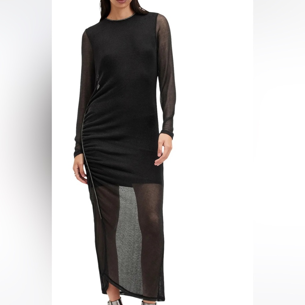 All saints black sparkly dress